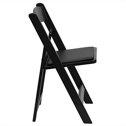 Black Resin Folding Chair with Vinyl Padded Seat E7446