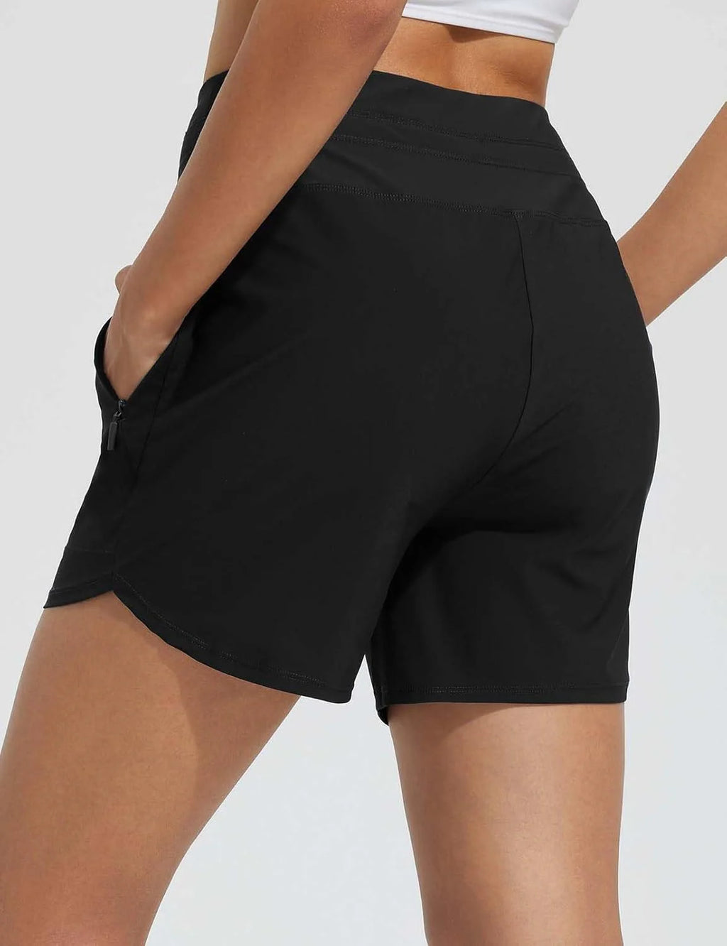 High-Waisted Quick-Dry Swim Shorts E79227