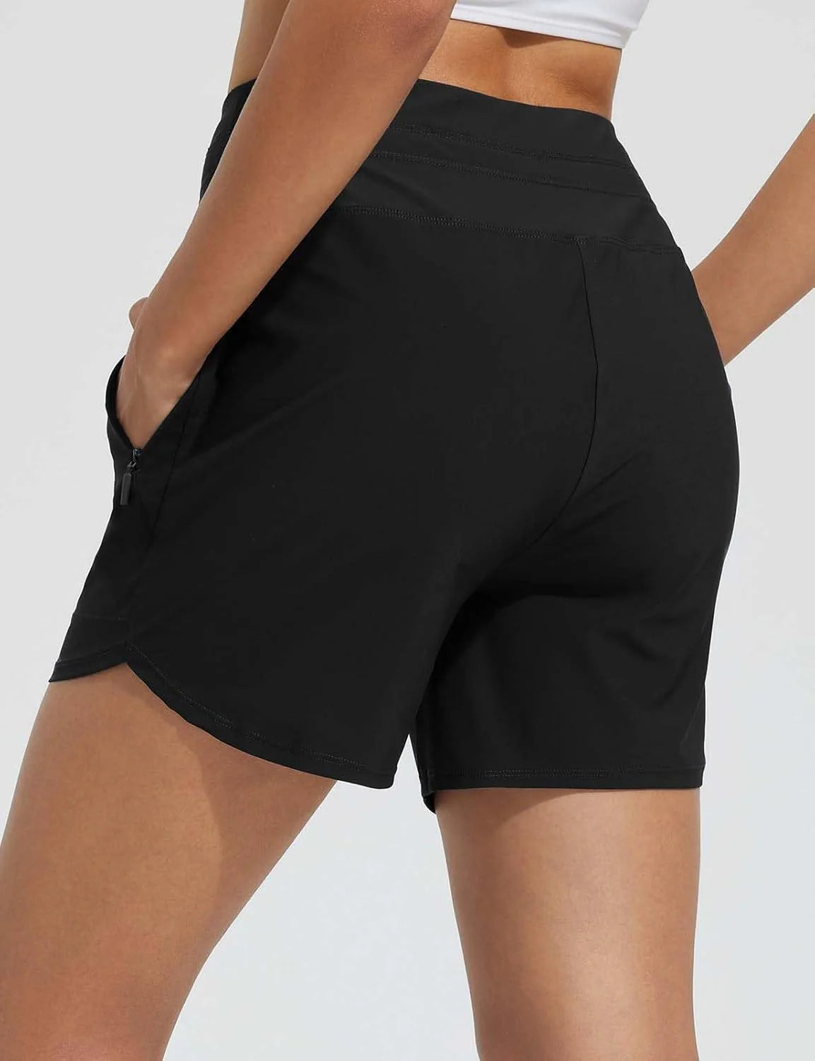 High-Waisted Quick-Dry Swim Shorts E79227