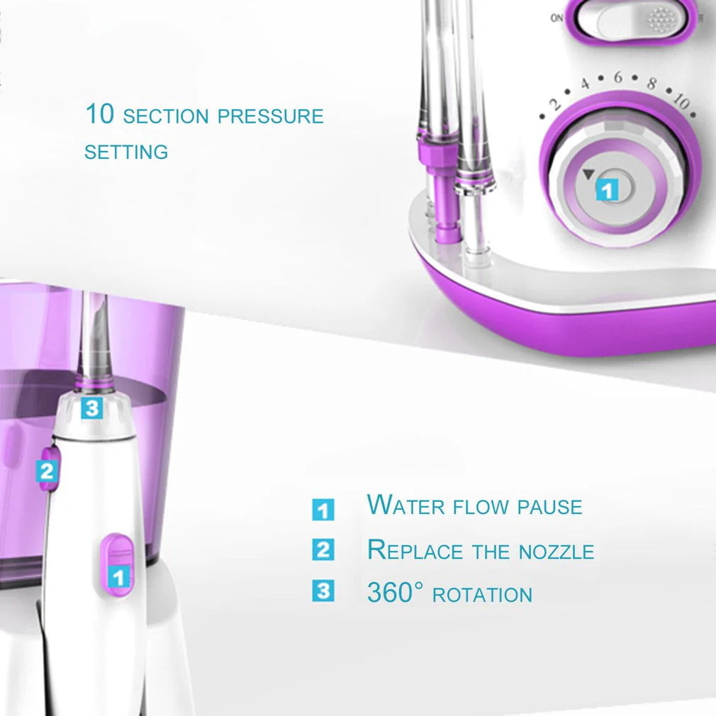 800ml Electric Dental Water Flosser Oral Irrigator with 5 Tips T96725