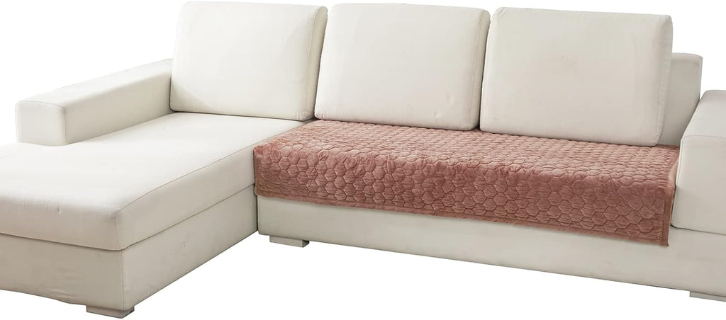 Velvet Sectional Sofa Covers 36 x 82 Inch Light Gray D23556