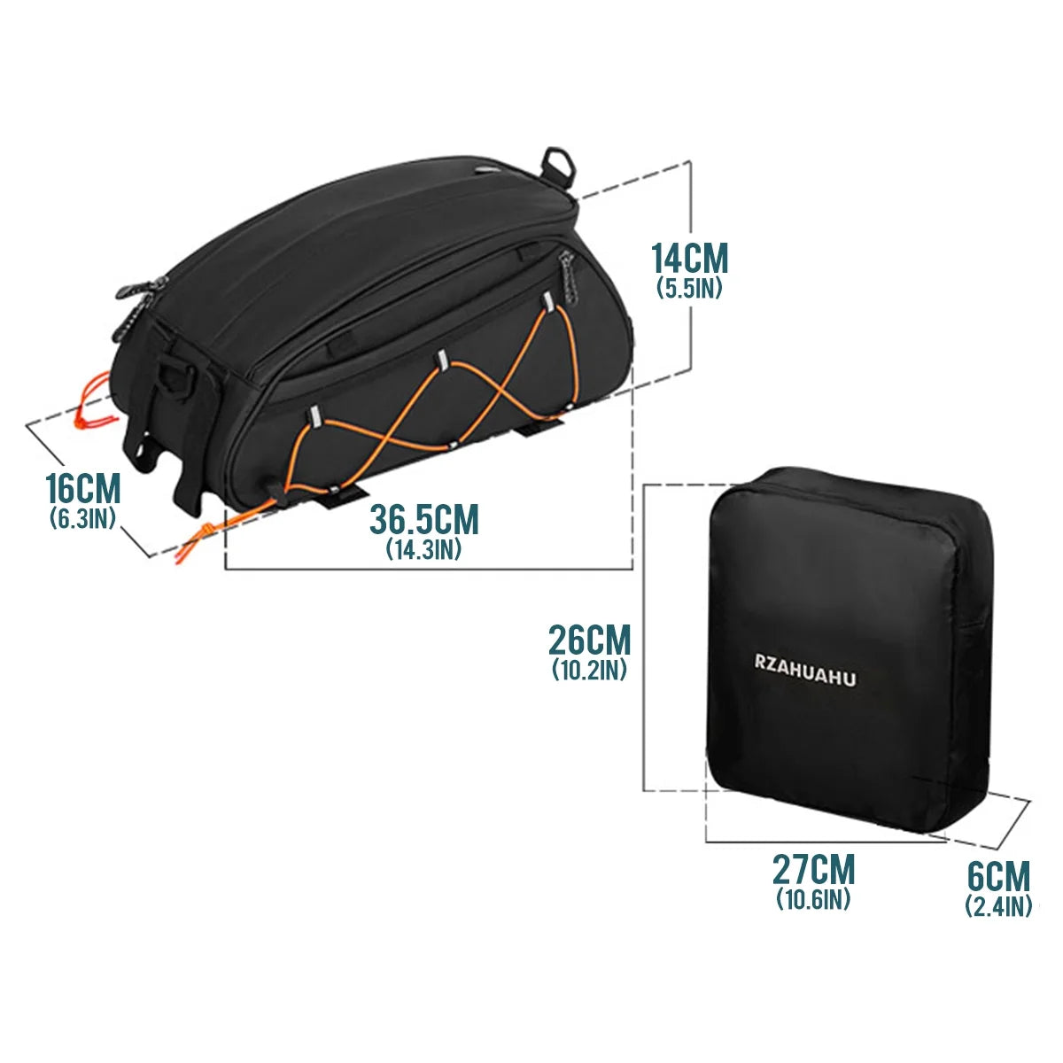 Waterproof Rear Seat Bike Bag with 2 Side Hanging Bags G2246
