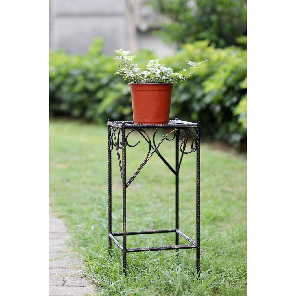 Medium Celtic Clover Square Cast-Iron Plant Stand W137