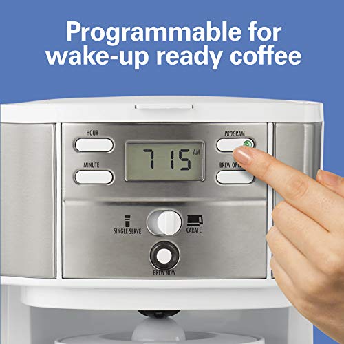 2-Way 12 Cup Programmable Drip Coffee Maker & Single Serve Machine, Glass Carafe, Black X941171