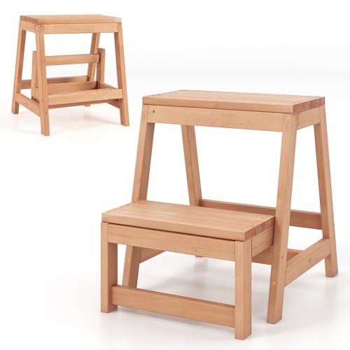 Wooden 2-Step Folding Step Stool Y18707