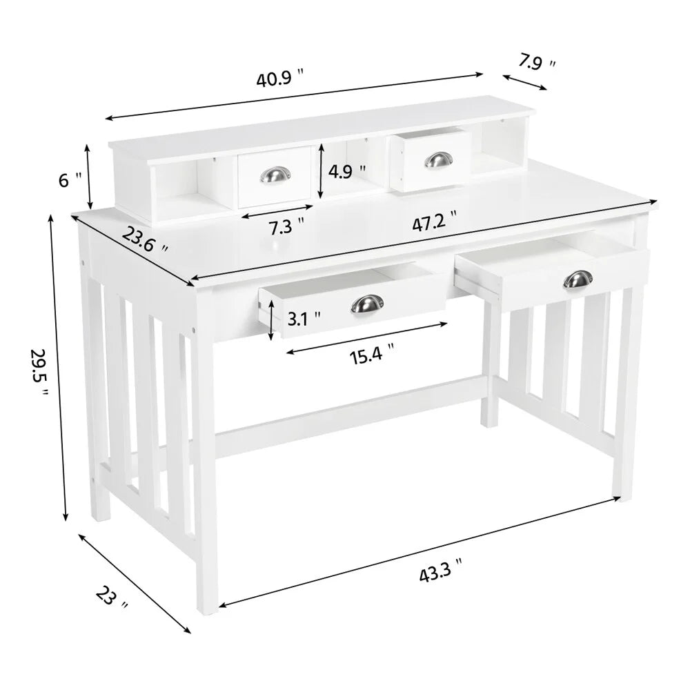 Writing Computer Desk with 4 Drawers L3528