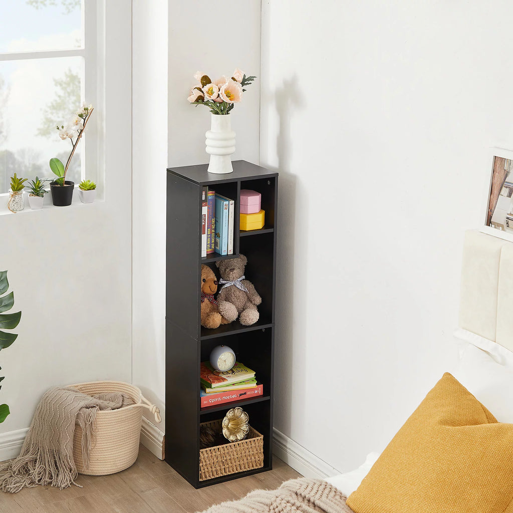 Black 3-Tier Wood Bookcase Set of 2 A99567