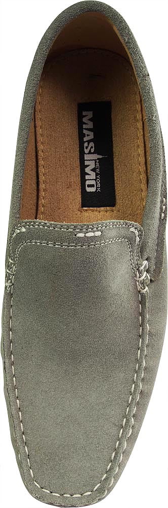 Leather Slip on Loafers Grey C2063