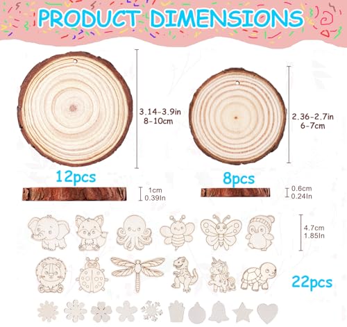Unfinished Wooden Ornaments 30 Pcs U913