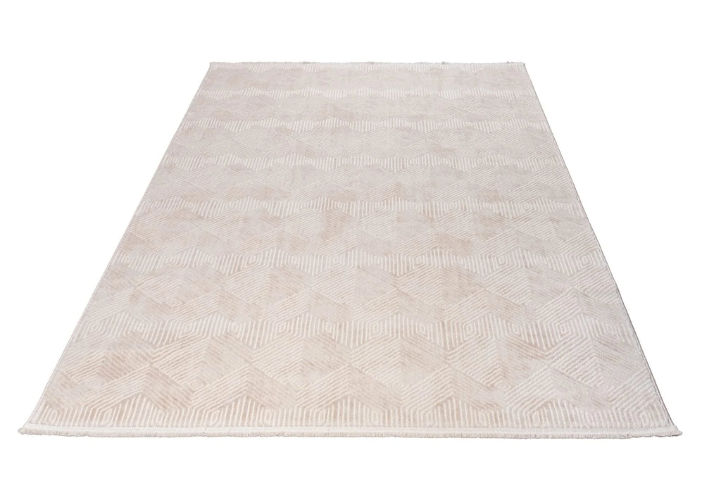 Cream 8x10 Geometric Pattern Indoor Area Rug U320852