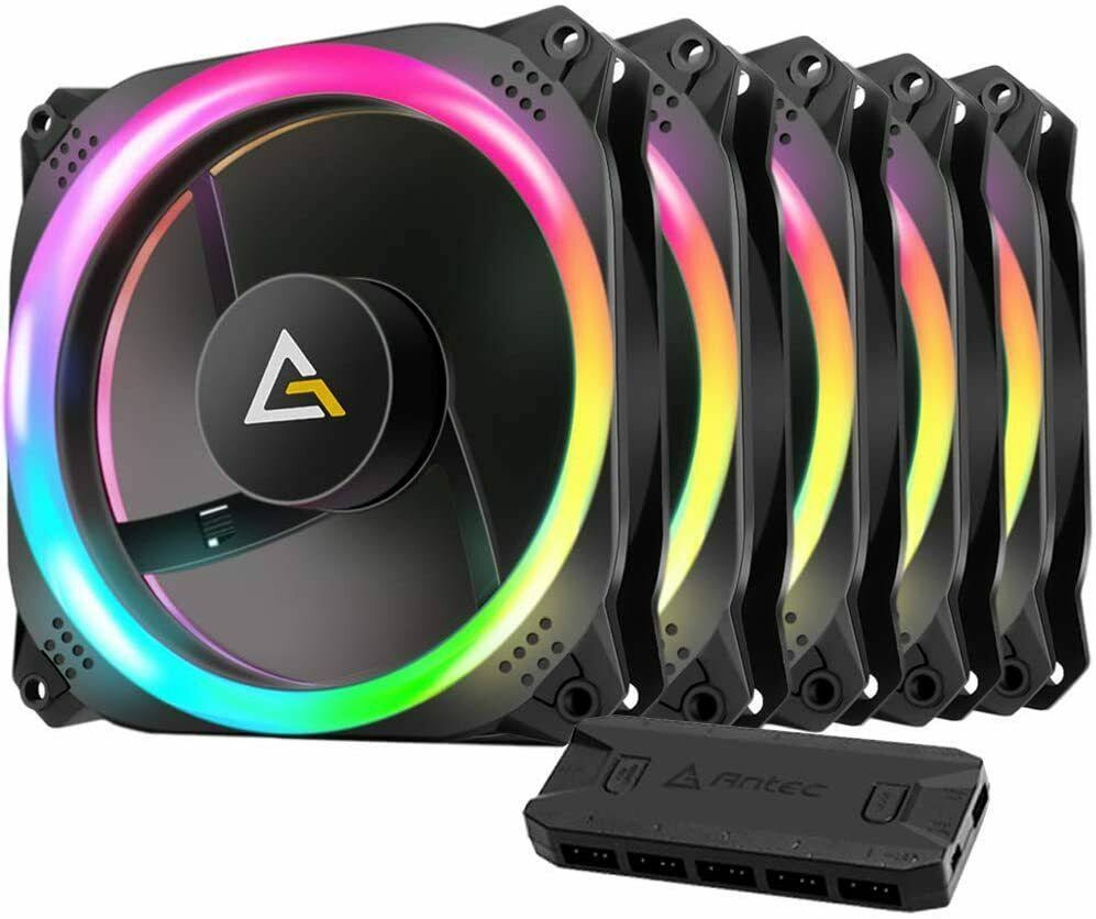 120mm ARGB Case Fan 5 in 1 Pack with Fan Controller L3258