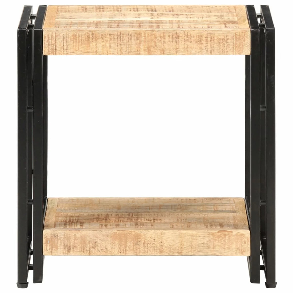 Side Table with Storage Shelf Mango Wood E584