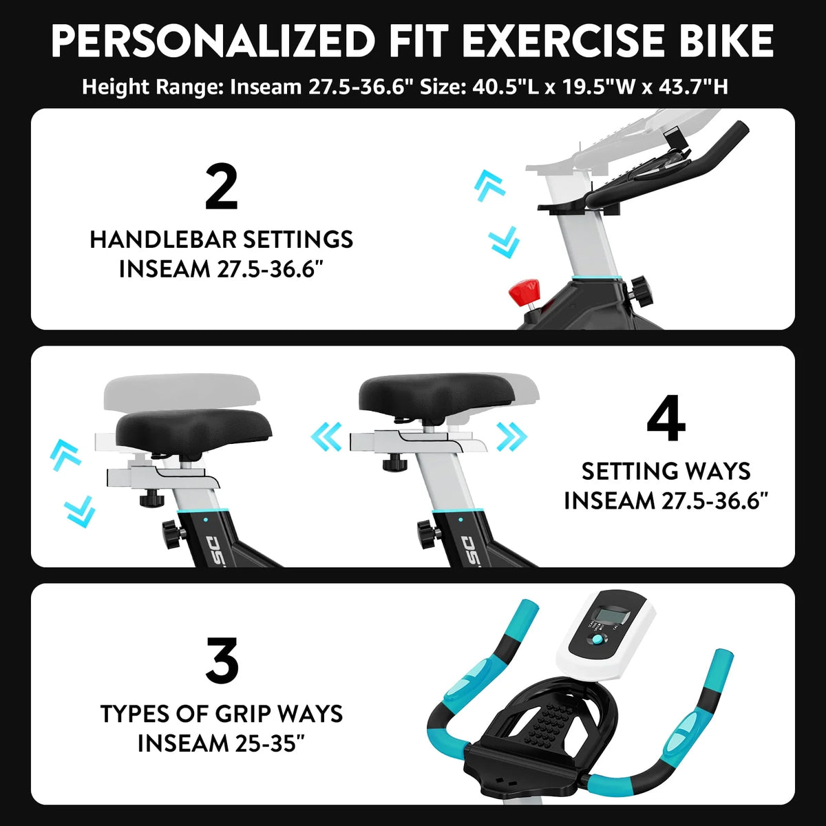 Indoor Cycling Bike Magnetic Stationary Exercise Bike 40lbs Flywheel N777