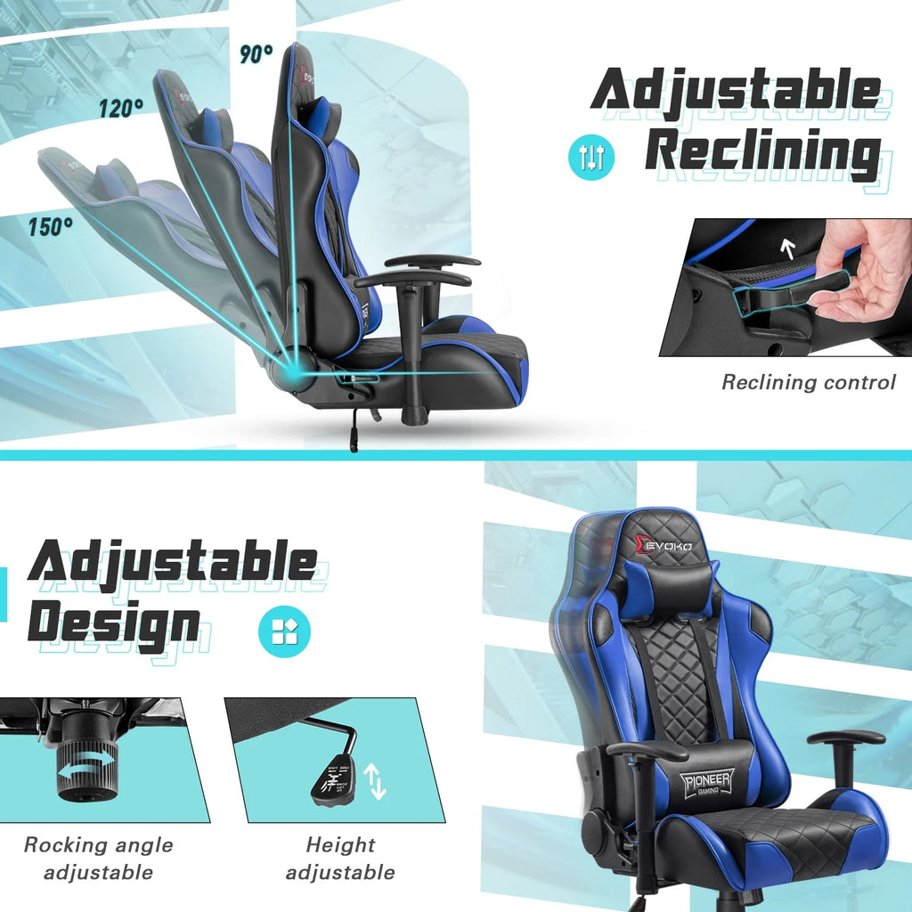 Red Ergonomic Gaming Chair with Headrest and Lumbar Support S64310