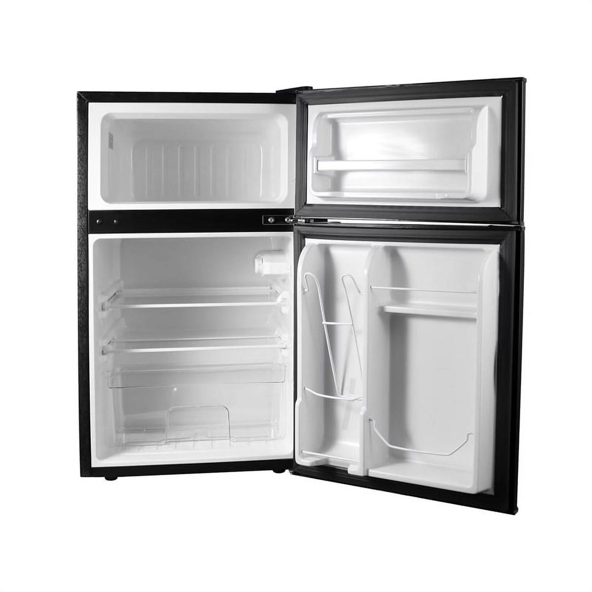 2 Door Mini Freestanding Refrigerator with Freezer in Black E9564