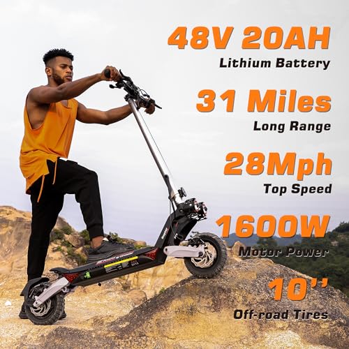 Electric Scooter with 800W Motor, 10'' Off Road Tires, Turn Signals & Storage Bag R179991