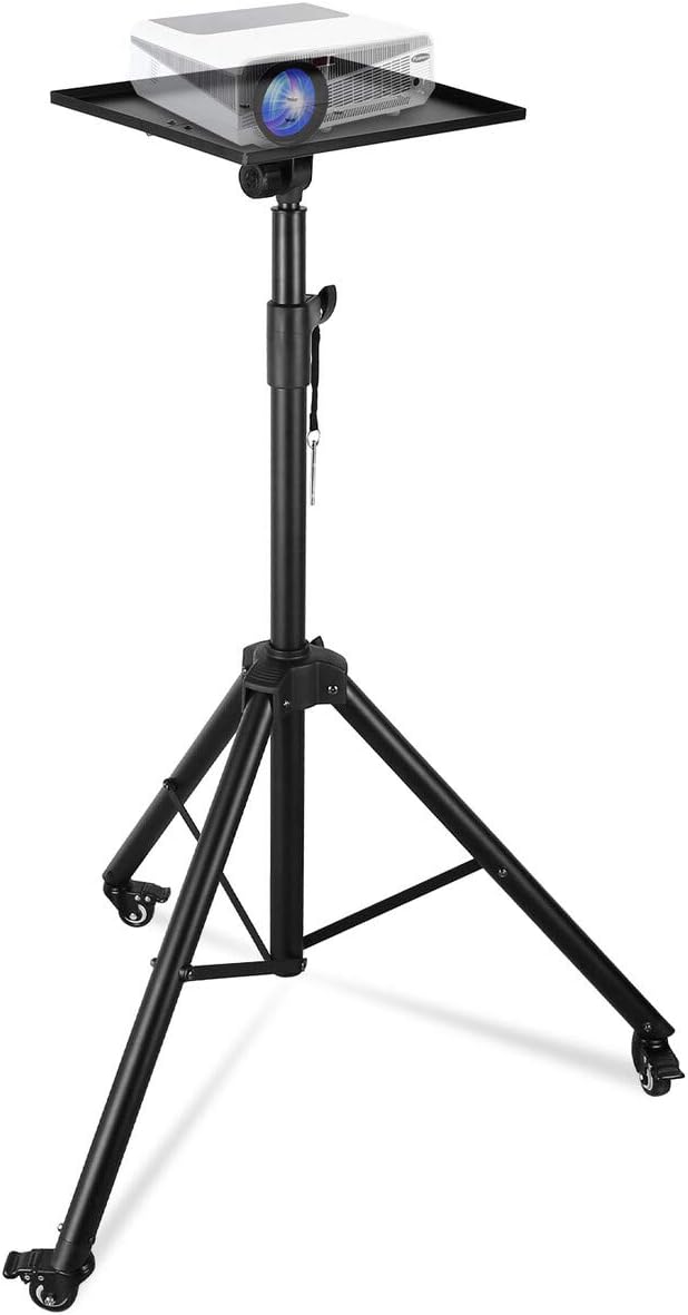 Projector Tripod Stand with Height Adjustable Plate and Casters M8626