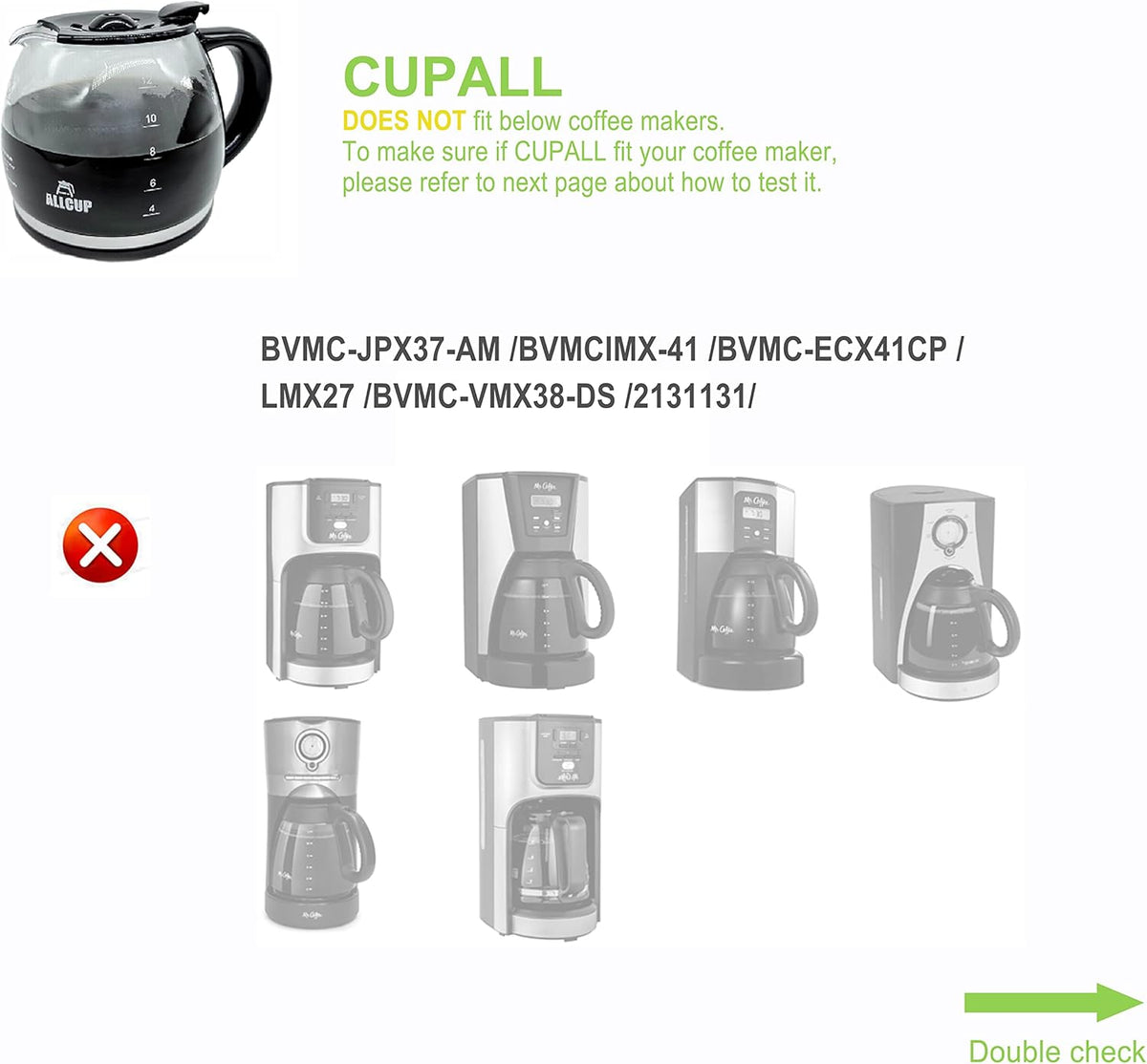 12-CUP Glass Carafe Black Handle L59246