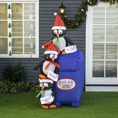 Penguins Mailbox Christmas Inflatable I38812