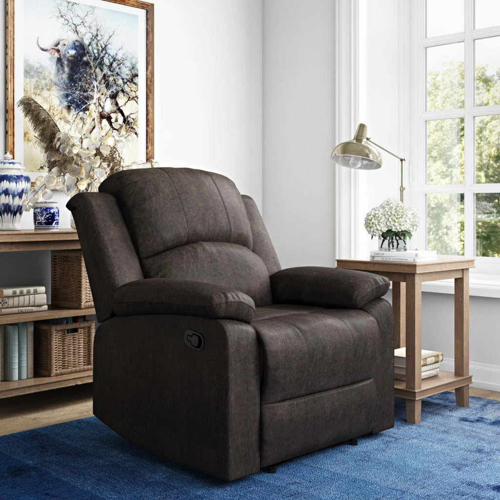 Dark Brown Faux Leather Recliner B4250
