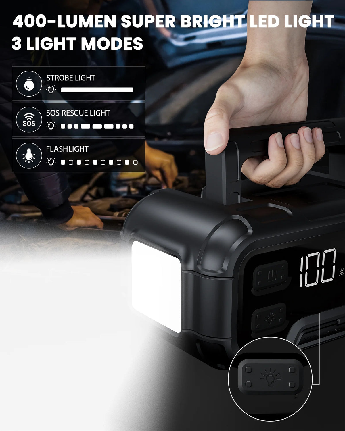 32000mAh 12V Battery Jump Starter with LED Display G686552