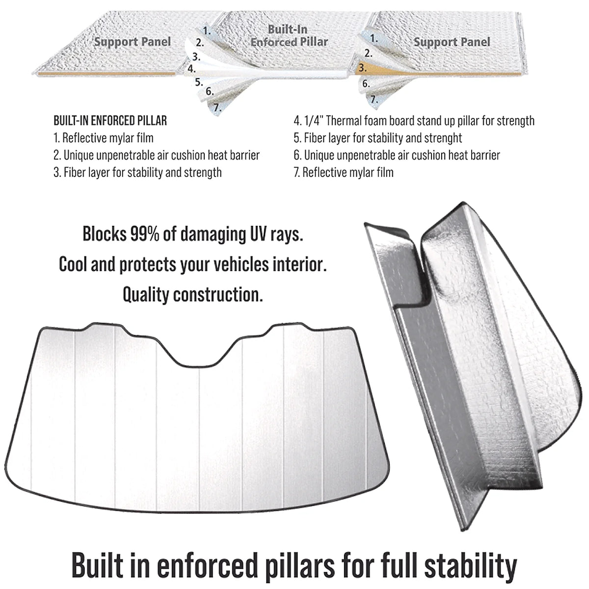 Universal Fit Windshield Sun Shade 54"x 27.5" X380347