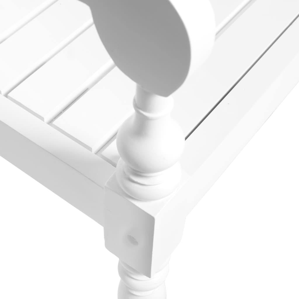 Solid Mahogany Wood White Bench T49888
