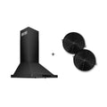 24 Convertible Wall Mount Range Hood Black Stainless Charcoal Filters A57196