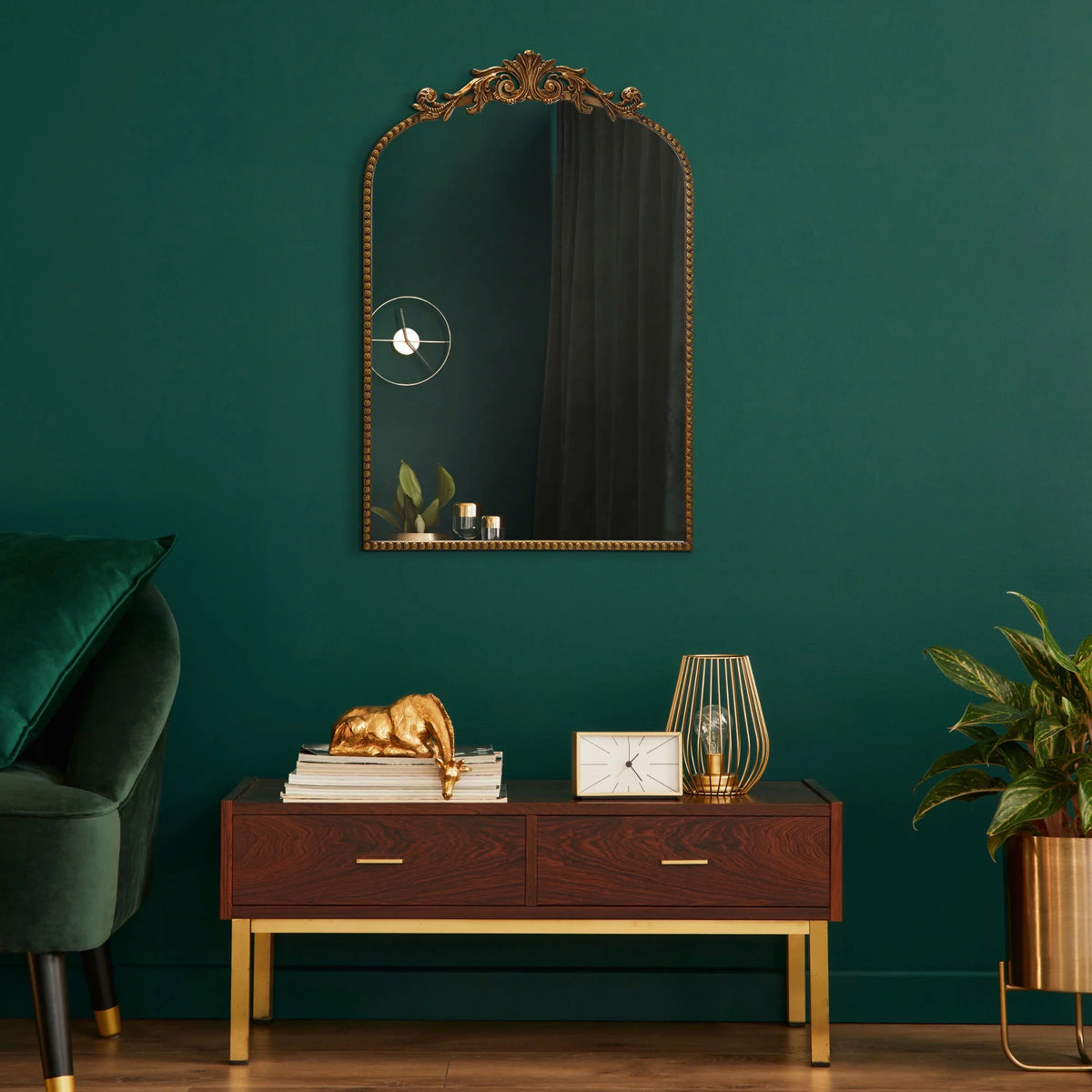 Gold Metal Wall Mirror S318505