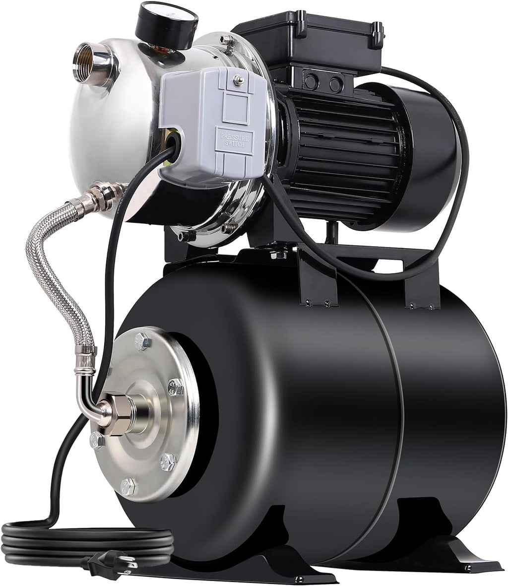 1.6HP Stainless Steel Shallow Well Pump with Pressure Tank E702