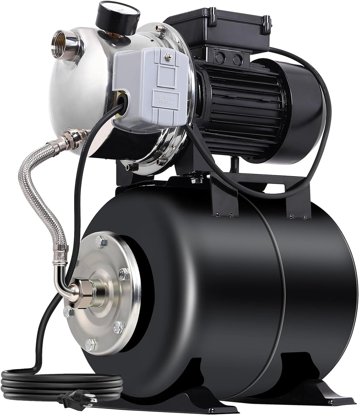 1.6HP Stainless Steel Shallow Well Pump with Pressure Tank E702