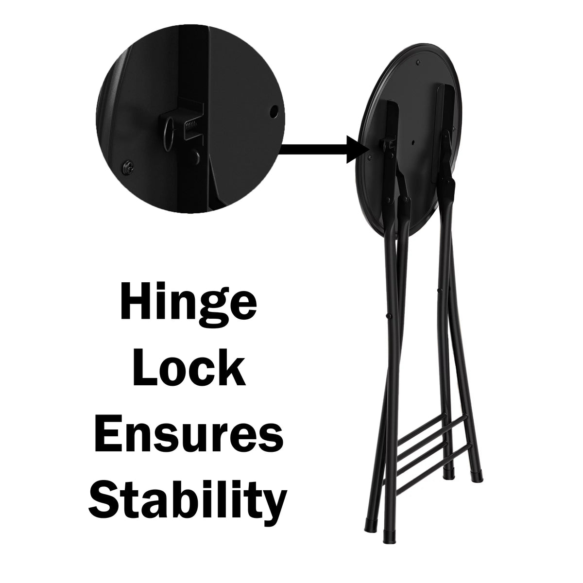 Black 24-inch Folding Stool Q442