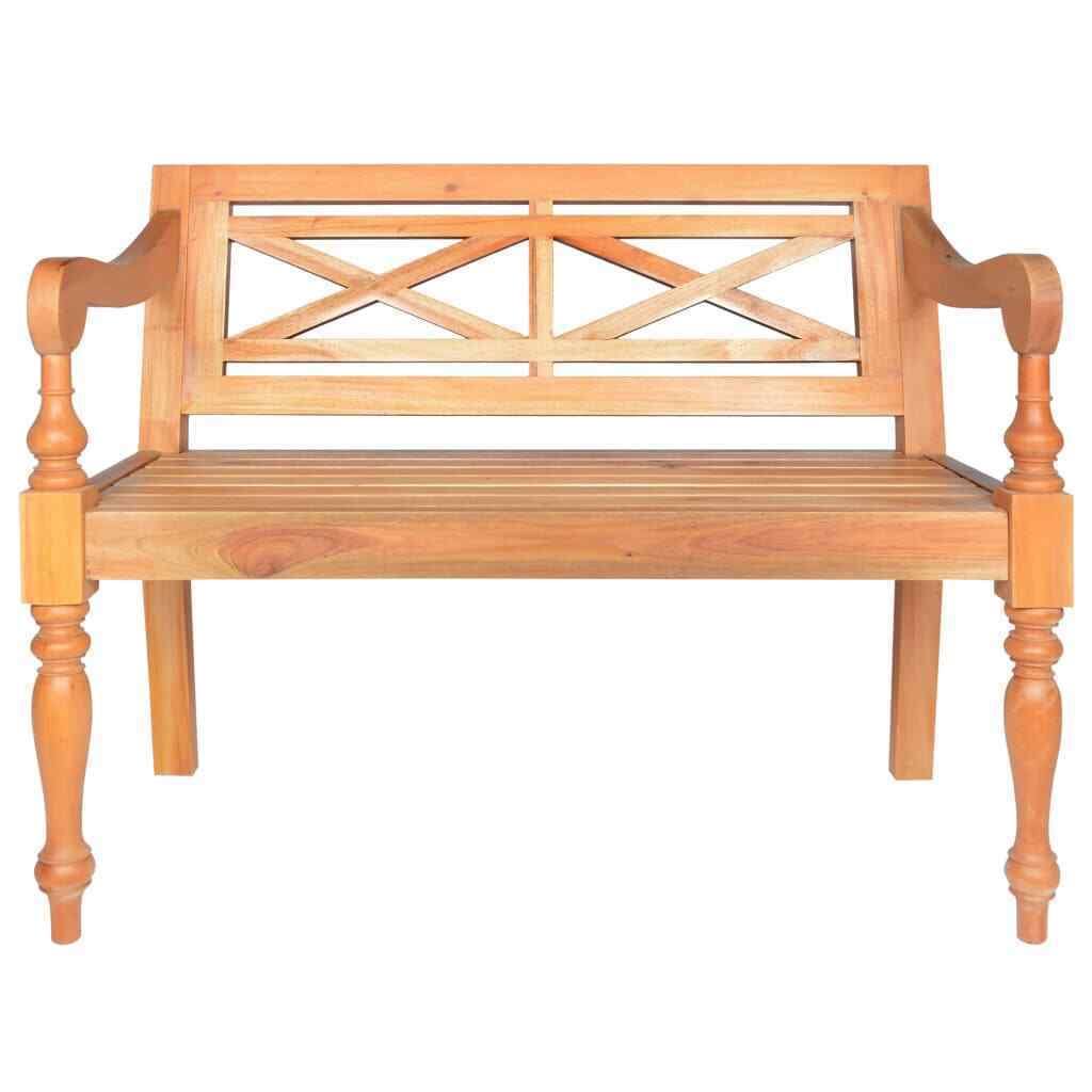 Solid Mahogany Wood White Bench T49888