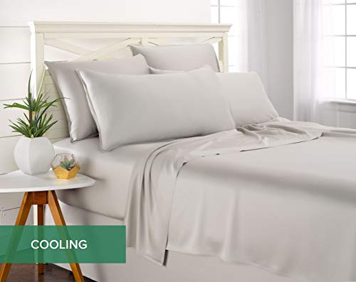 King White Bamboo Viscose Bed Sheet Set A5868
