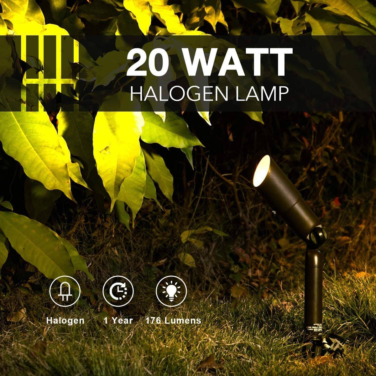 Waterproof Low Voltage Landscape Lighting Set with Spike Stand S97881