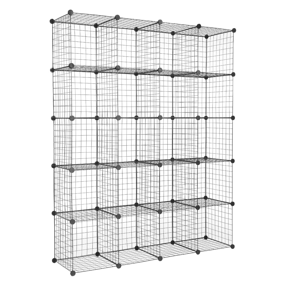 Black Metal 20-Cube Organizer Shelves I5041