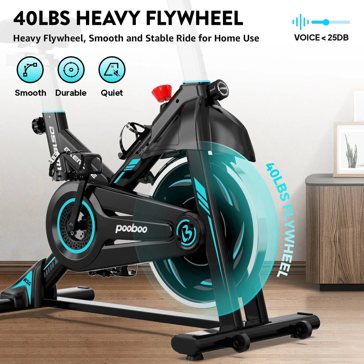 Indoor Cycling Bike Magnetic Stationary Exercise Bike 40lbs Flywheel N777