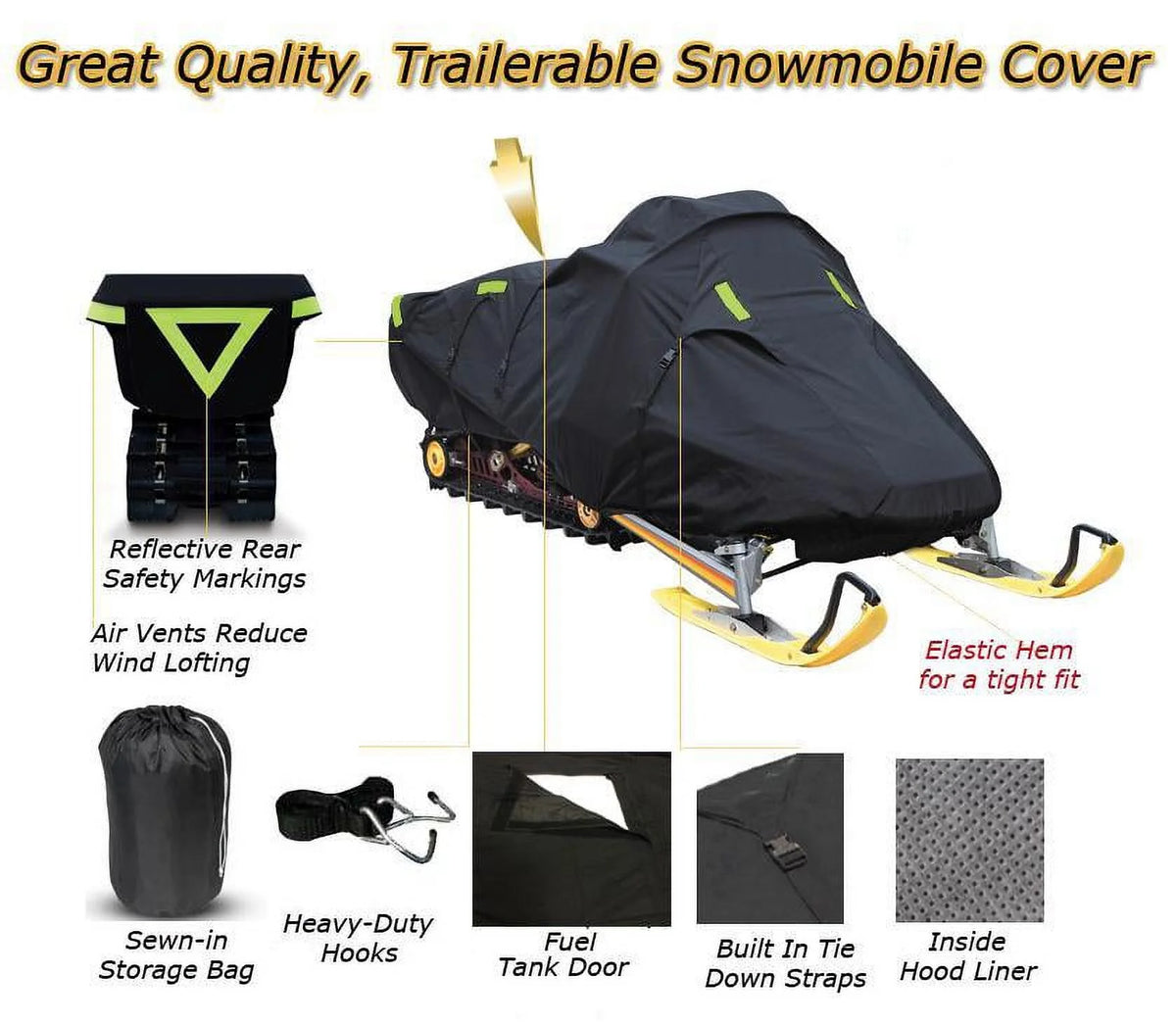 Trailerable 600 Denier Snowmobile Cover F7305