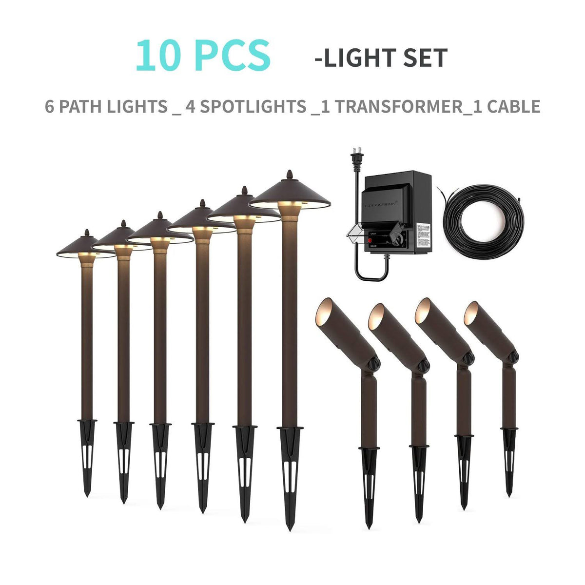 Waterproof Low Voltage Landscape Lighting Set with Spike Stand S97881