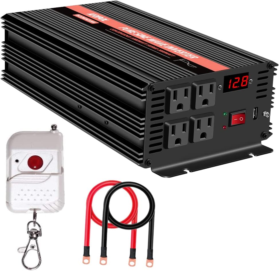 1000 Watt Pure Sine Wave Inverter 12v DC to 110/120v AC N414