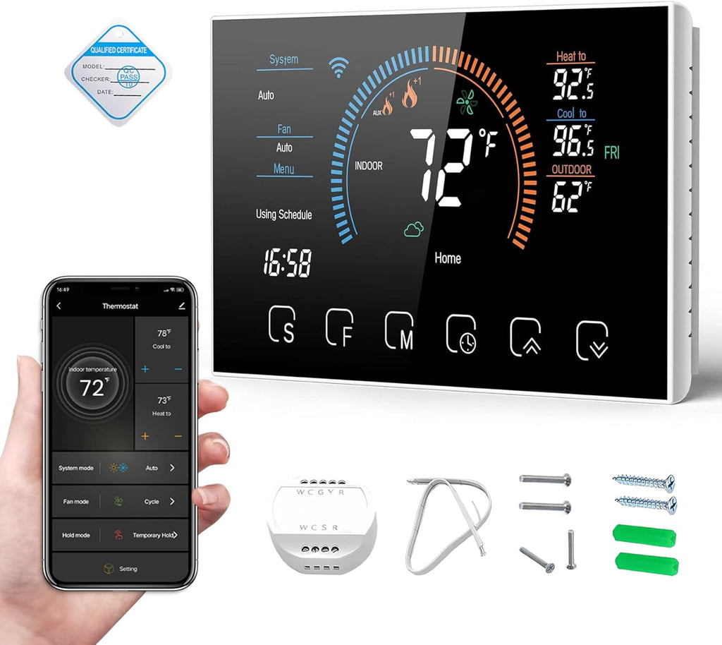 Digital WiFi Thermostat with App and LCD Color Screen E259677