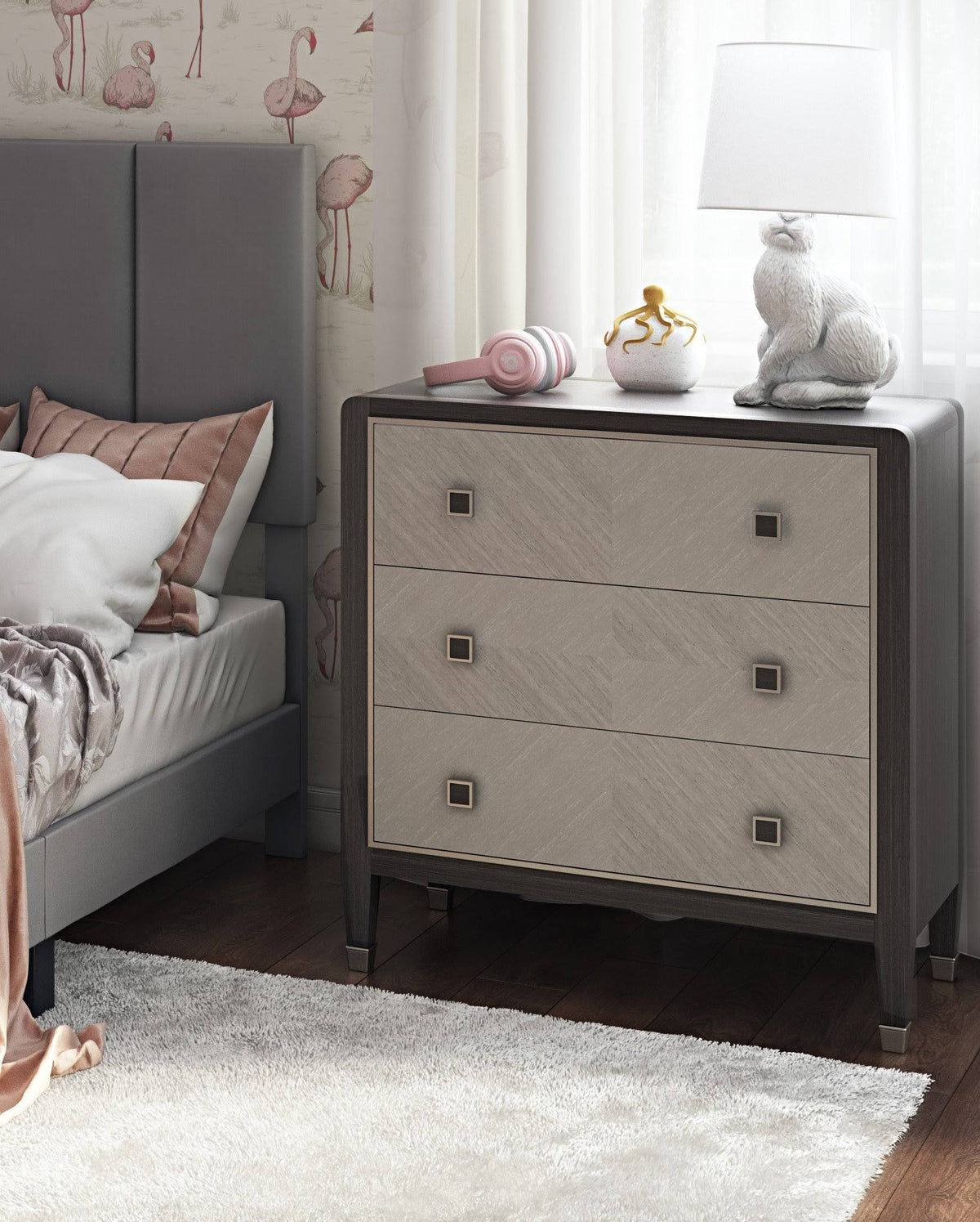 Oak Brown Three Drawer Accent Chest S277436