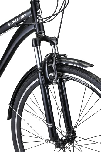 Adult Hybrid Bike 700c Wheels 21-Speeds Step-Through Frame Front Rear Fenders Rear Cargo Rack S83938