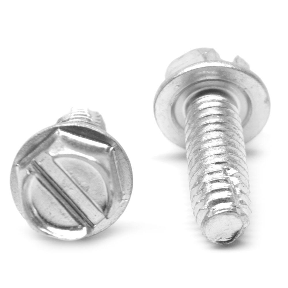 #12-24 x 1 1/2 Coarse Thread Slotted Hex Washer Head Screw P5299