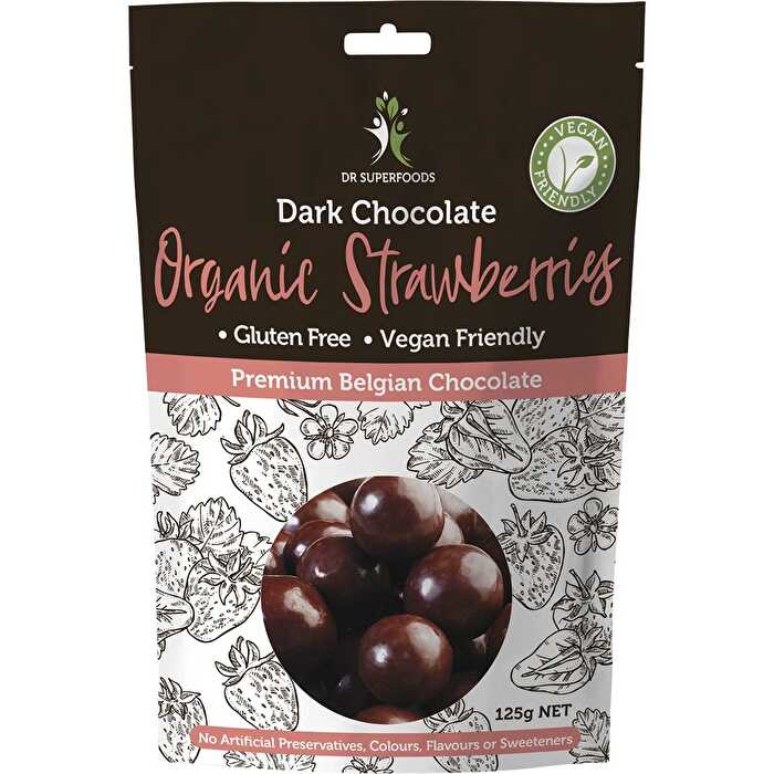 Organic Dark Chocolate Strawberries 125g P9248