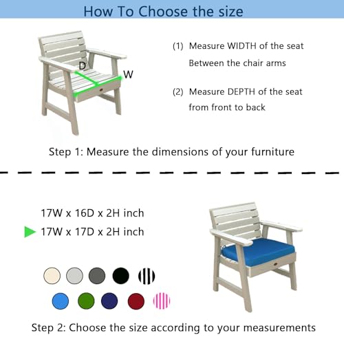 Outdoor Chair Cushions Set of 2 with Ties Water Repellant Fade Resistant P32269