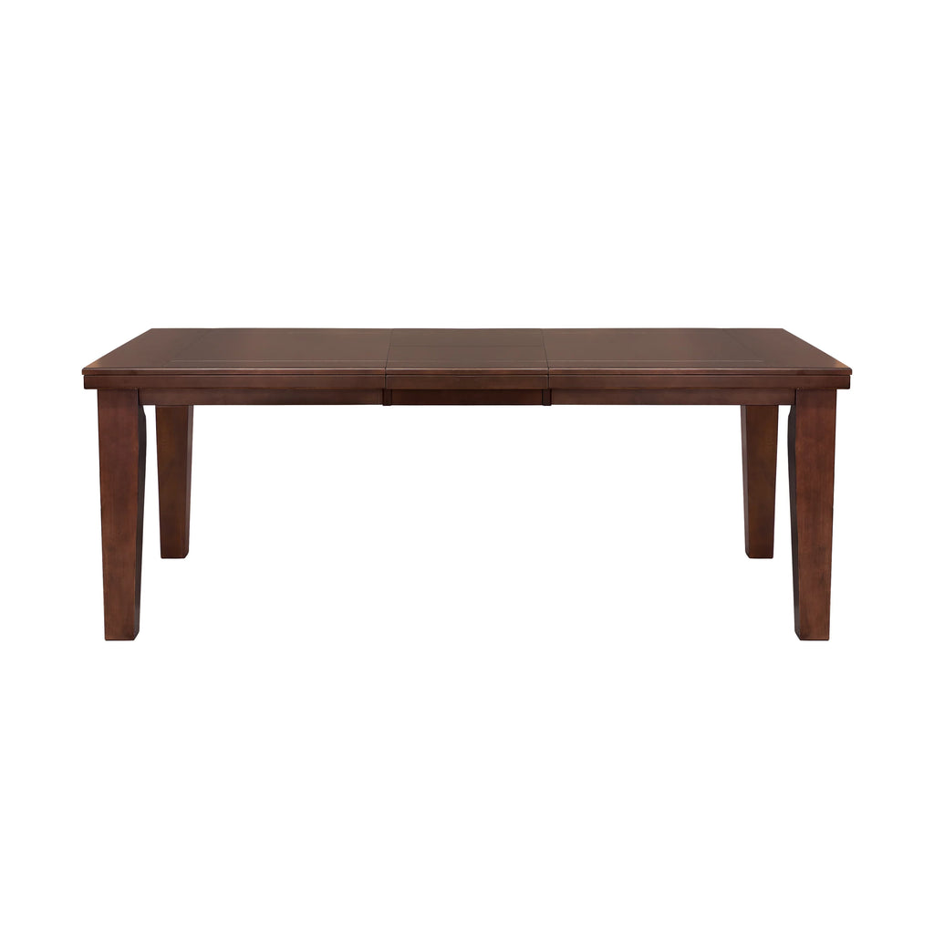 Dark Oak Rectangular Wooden Dining Table with Extension Leaf J437588