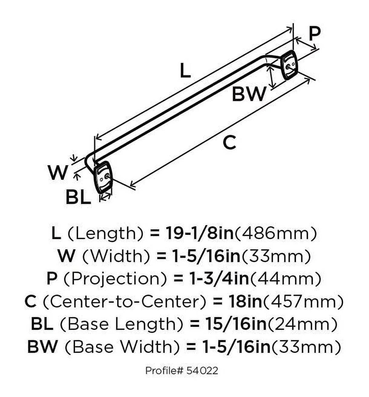 18 in Center-to-Center Satin Nickel Appliance Pull G787
