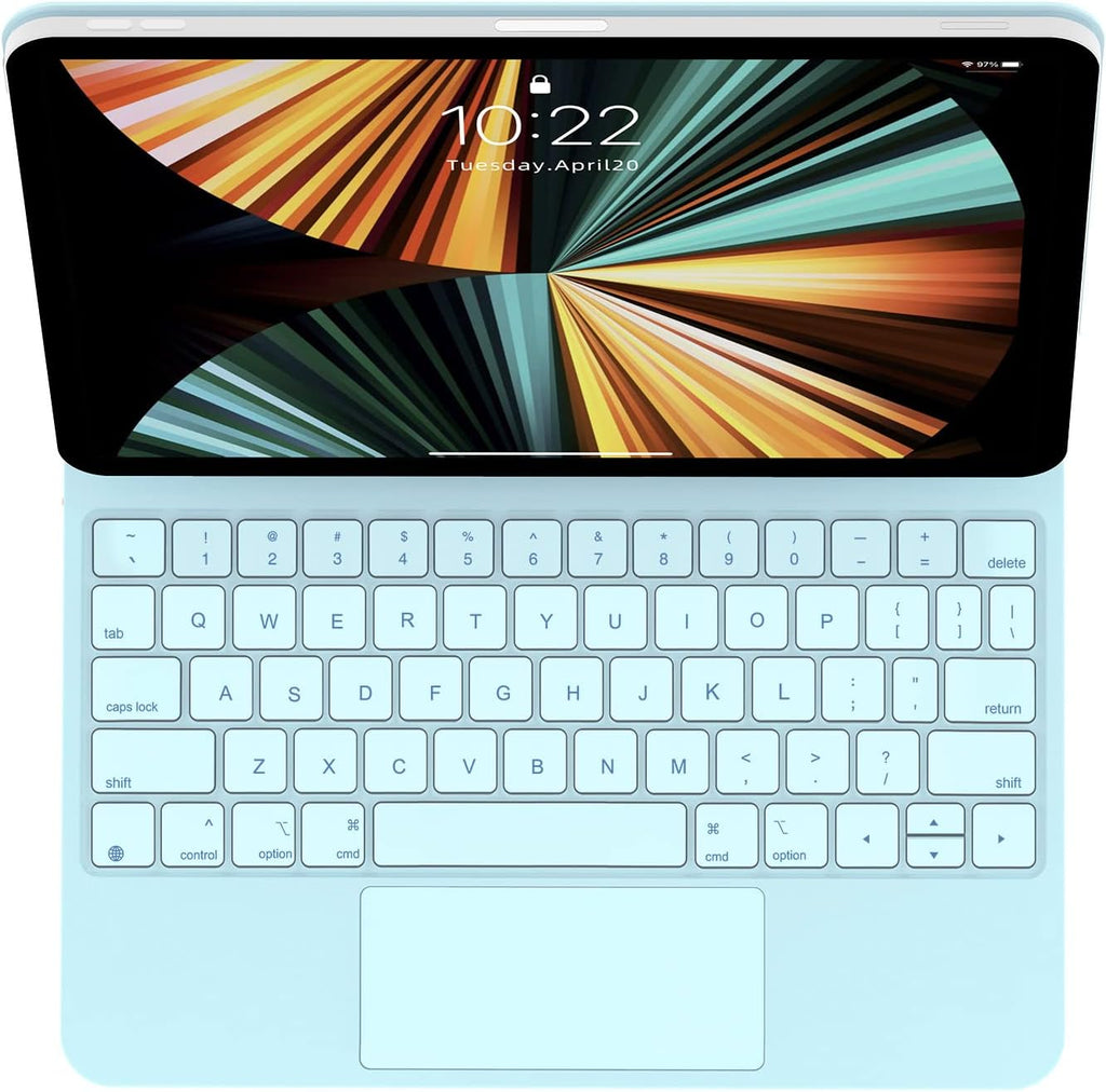 White Keyboard Case with Built-in Trackpad for iPad Air 5th/4th Generation and iPad Pro 11 inch A1461