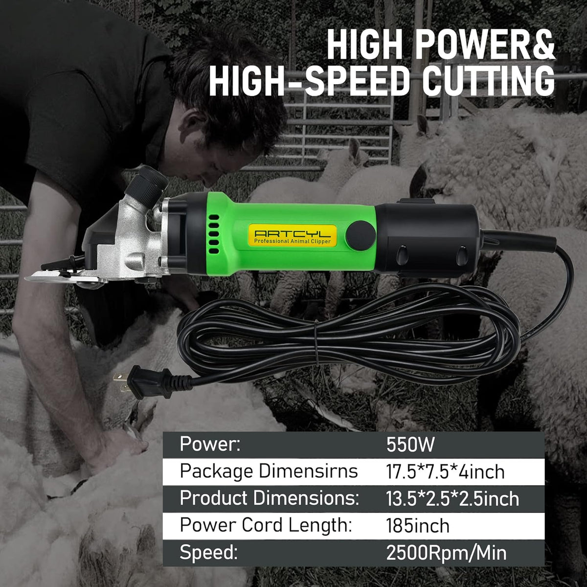550W Electric Animal Grooming Kit for Sheep Goat Cattle E421